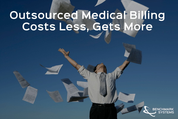 Image of man throwing papers in excitement because outsourced Medical Billing saves medical practices time and money
